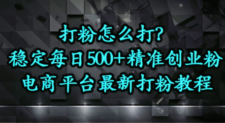 打粉怎么打？电商平台打精准创业粉，每日引流500+精准粉-生财赚 -赚钱新动力