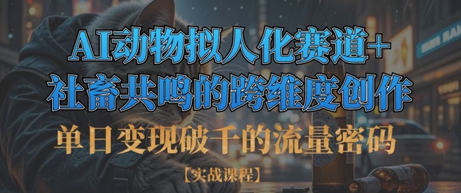 单日变现破千的流量密码，AI动物拟人化赛道+社畜共鸣的跨维度创作-生财赚 -赚钱新动力