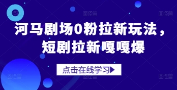 河马剧场0粉拉新玩法，短剧拉新嘎嘎爆-生财赚 -赚钱新动力