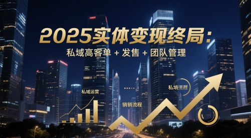 2025实体变现终局：私域高客单+发售+团队管理-生财赚 -赚钱新动力