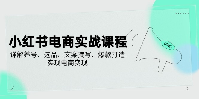 （14549期）小红书电商实战课程，详解养号、选品、文案撰写、爆款打造，实现电商变现-生财赚 -赚钱新动力