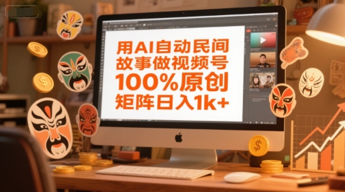 用AI自动民间故事做视频号，100%原创，矩阵日入1k+-生财赚 -赚钱新动力