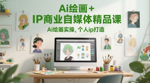 Ai绘画+IP商业自媒体精品课，Ai绘画实操，个人ip打造-生财赚 -赚钱新动力