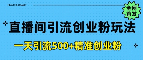 直播间引流创业粉，一天引流500+精准创业粉-生财赚 -赚钱新动力