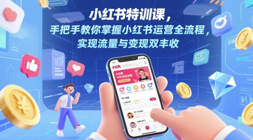 小红书特训课，手把手教你掌握小红书运营全流程，实现流量与变现双丰收-生财赚 -赚钱新动力