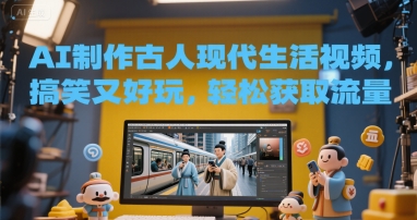 AI制作古人现代生活视频，搞笑又好玩，轻松获取流量-生财赚 -赚钱新动力