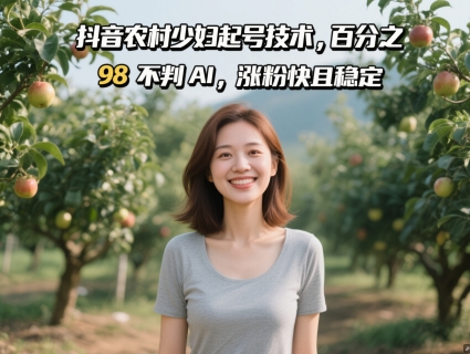 抖音农村少妇起号技术，百分之98不判AI，涨粉快且稳定-生财赚 -赚钱新动力