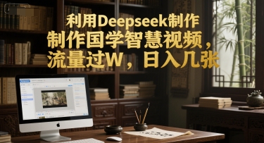 利用Deepseek制作国学智慧视频，流量过W，日入几张-生财赚 -赚钱新动力