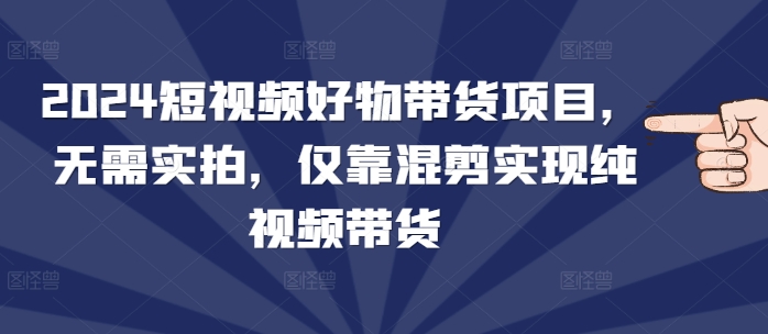 2024短视频好物带货项目，无需实拍，仅靠混剪实现纯视频带货-生财赚 -赚钱新动力