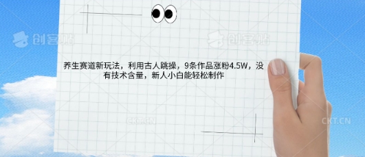 AI养生赛道新玩法，10条作品涨粉5.2W，操作简单，新人小白能轻松制作-生财赚 -赚钱新动力