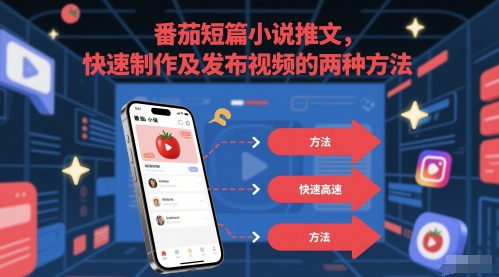 番茄短篇小说推文，快速制作及发布视频的两种方法-生财赚 -赚钱新动力