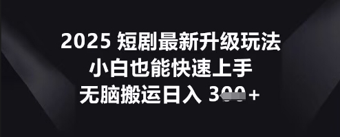 2025短剧最新升级玩法，小白也能快速上手，无脑搬运日入3张-生财赚 -赚钱新动力