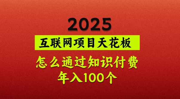 2025项目天花板，普通怎么通过知识付费翻身，年入百个【揭秘】-生财赚 -赚钱新动力