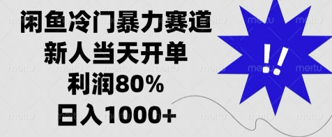 闲鱼冷门暴力赛道，新人当天开单，利润80%，日入几张-生财赚 -赚钱新动力