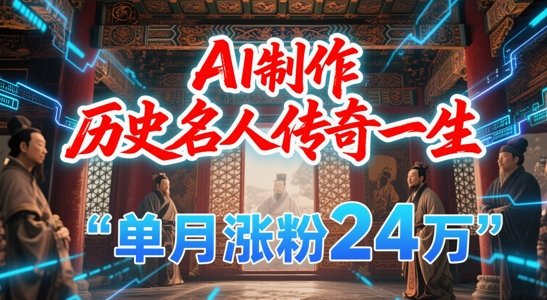 暴力起号！用AI制作历史名人传奇一生，单月涨粉24W，涨粉+变现赛道黑马来了-生财赚 -赚钱新动力