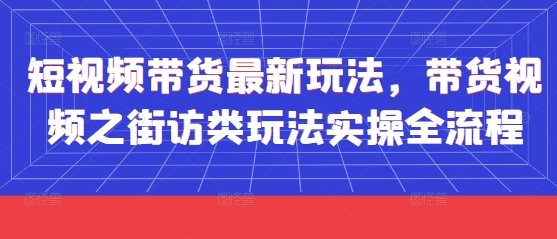 短视频带货最新玩法，带货视频之街访类玩法实操全流程-生财赚 -赚钱新动力