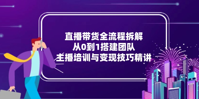 （15004期）直播带货全流程拆解：从0到1搭建团队，主播培训与变现技巧精讲-生财赚 -赚钱新动力