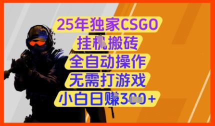 25年独家CSGO挂G搬砖，全自动操作，无需打游戏，小白日入3张+【揭秘】-生财赚 -赚钱新动力
