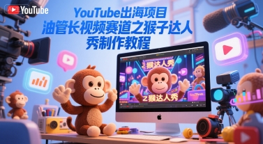 YouTube出海项目，油管长视频赛道之猴子达人秀制作教程-生财赚 -赚钱新动力