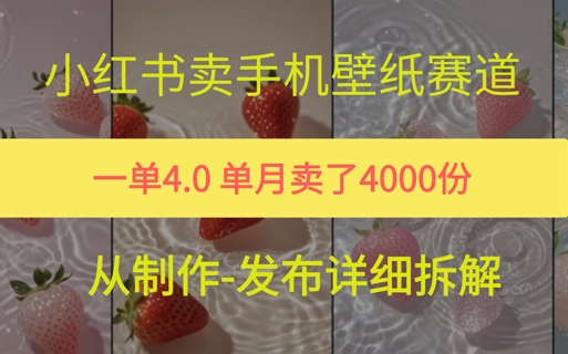 小红薯手机壁纸变现，4块钱一张的图，单月卖了5000份-生财赚 -赚钱新动力