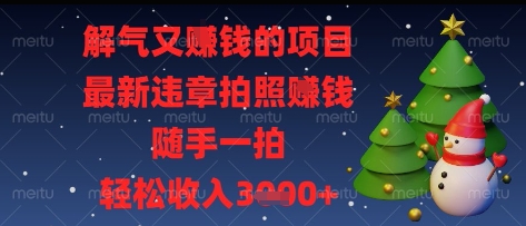 解气又挣钱的项目，最新违章拍照挣钱，随手一拍，轻松收入多张【揭秘】-生财赚 -赚钱新动力