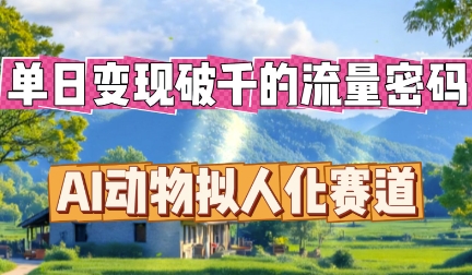 单日变现破k的流量密码，AI动物拟人化赛道-生财赚 -赚钱新动力