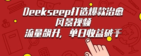 Deekseep制作治愈风景视频爆火出圈，单日收益几张，流量持续飙升-生财赚 -赚钱新动力