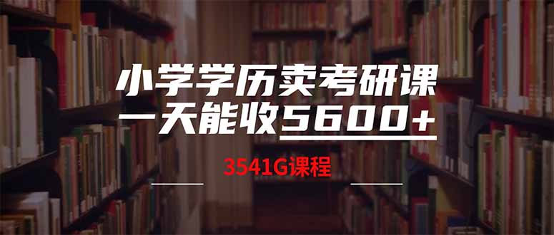 （14561期）小学学历卖考研课程，一天收5600（附3580G考研合集）-生财赚 -赚钱新动力