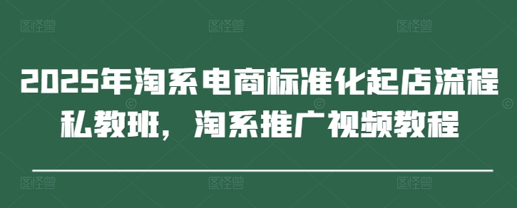2025年淘系电商标准化起店流程私教班，淘系推广视频教程-生财赚 -赚钱新动力