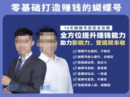 蝴蝶号专栏-视频号运营教程，零基础打造挣钱的蝴蝶号，14天蝴蝶号变现全攻略-生财赚 -赚钱新动力