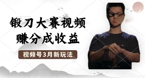 制作锻刀大赛视频，撸视频号分成计划收益，操作简单，轻松月入过W-生财赚 -赚钱新动力
