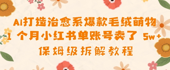 AI打造治愈系爆款毛绒萌物1个月卖了几w，保姆级项目拆解-生财赚 -赚钱新动力