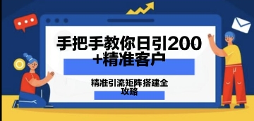手把手教你日引200+精准客户，精准引流矩阵搭建全攻略：从价值解析到实战模式-生财赚 -赚钱新动力