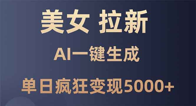 （13866期）美女暴力拉新，通过AI一键生成，单日疯狂变现5000+，纯小白一学就会！-生财赚 -赚钱新动力