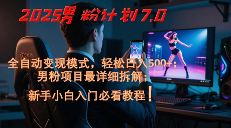 2025男粉计划7.0，全自动变现模式，轻松日入5张+，新手小白必看课程-生财赚 -赚钱新动力