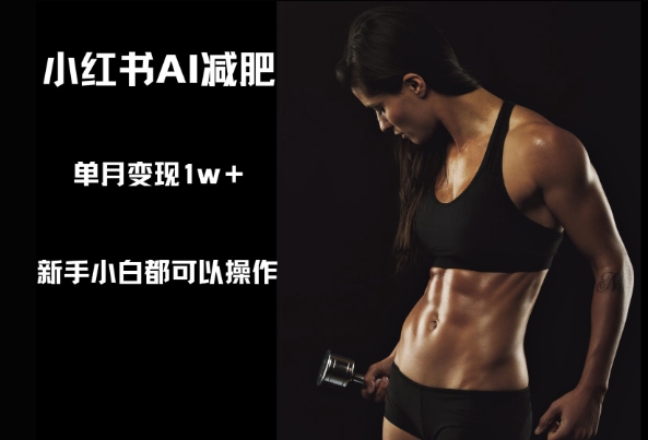 小红书AI减肥，新手小白都可以操作，单月变现1w+-生财赚 -赚钱新动力