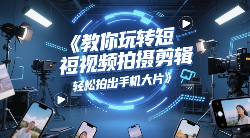 教你玩转短视频拍摄剪辑，轻松拍出手机大片-生财赚 -赚钱新动力