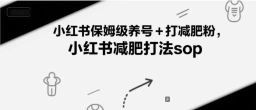 小红书保姆级养号+打减肥粉，小红书减肥打法sop-生财赚 -赚钱新动力