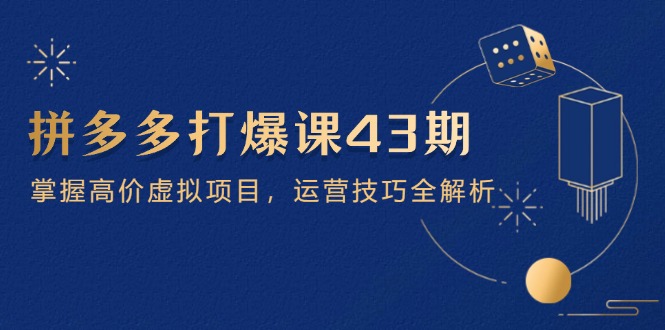 （14546期）拼多多打爆课第 43 期，掌握高价虚拟项目，运营技巧全解析（15节）-生财赚 -赚钱新动力