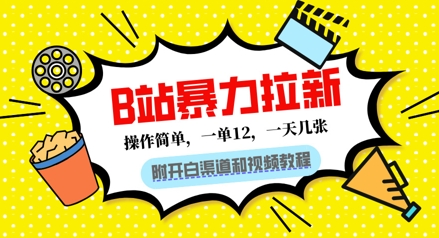 B站暴力拉新：一单12，一天几张，0门槛拉新(附渠道和教程)-生财赚 -赚钱新动力