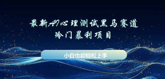 AI心理测试新玩法，长期稳定黑马赛道，小白也能月入过W-生财赚 -赚钱新动力