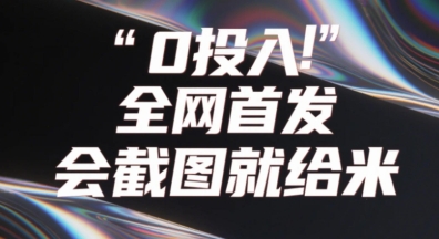 0投入，全网首发，会截图就给米，用户亲测有效，赶紧撸-生财赚 -赚钱新动力