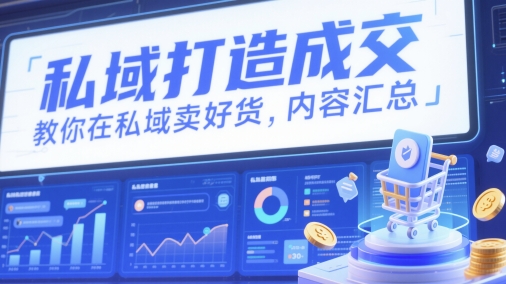 私域打造成交，教你在私域卖好货，内容汇总-生财赚 -赚钱新动力