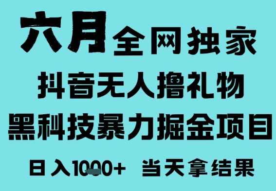 25年6月高爆抖音无人直播最新撸音浪掘金项目，门槛低小白可做，无脑日入1k，可矩阵放大【揭秘】-生财赚 -赚钱新动力