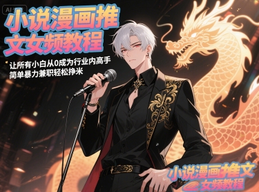 小说漫画推文女频教程，让所有小白从0成为行业内高手，简单暴力兼职轻松挣米-生财赚 -赚钱新动力