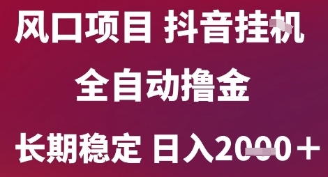 风口项目，六月最新玩法抖音无人挂G，全自动撸金，长期稳定 日入2k+【揭秘】-生财赚 -赚钱新动力
