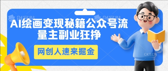 AI绘画变现秘籍：公众号流量主副业狂挣，网创人速来掘金-生财赚 -赚钱新动力