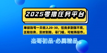 【零撸任务平台第二期】单账号一天收入20，任务多到做不完，实时到账，零门槛，可矩阵操作-生财赚 -赚钱新动力