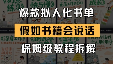 最新爆款拟人化书单玩法，假如书籍会说话，保姆级教程-生财赚 -赚钱新动力
