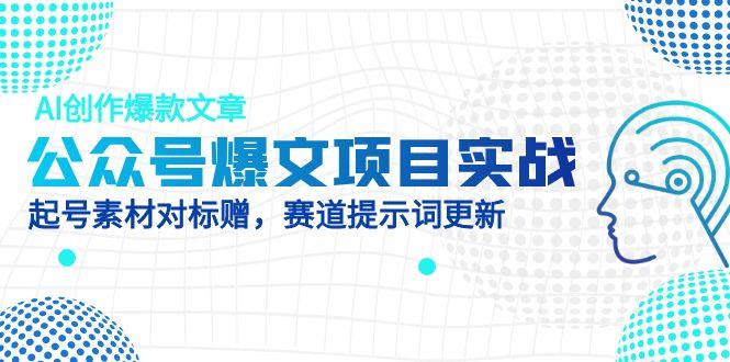 （14709期）公众号爆文项目实战，AI创作爆款文章，起号素材对标赠（附赛道AI提示词）-生财赚 -赚钱新动力